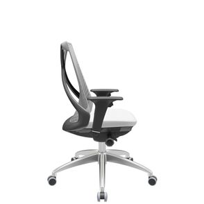 Cadeira Office Bix Tela Cinza Assento Aero Branco Autocompensador Base Alumínio 95cm - 63990