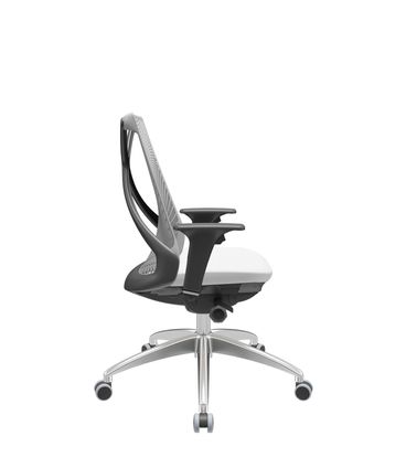 Cadeira Office Bix Tela Cinza Assento Aero Branco Autocompensador Base Alumínio 95cm - 63990