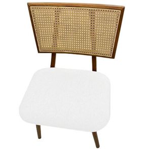 Cadeira Sun Sextavada com Assento Branco e Base Champanhe - 59287
