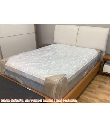 Cama One Touch Caramelo e Bege para Colchão Casal 138cm - 64006