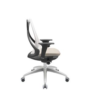 Cadeira Office Bix Tela Branca Assento Poliéster Fendi Autocompensador Base Alumínio 95cm - 63998