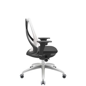 Cadeira Office Bix Tela Branca Assento Aero Preto Autocompensador Base Alumínio 95cm - 63999