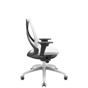 Cadeira Office Bix Tela Branca Assento Aero Branco Autocompensador Base Alumínio 95cm - 64002