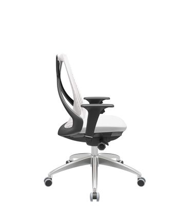 Cadeira Office Bix Tela Branca Assento Aero Branco Autocompensador Base Alumínio 95cm - 64002