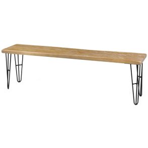 Banco Bronx Live Edge Driftwood com Base Grafite 115cm - 64048