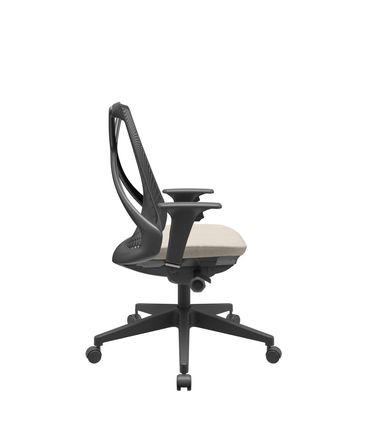 Cadeira Office Bix Tela Preta Assento Poliéster Fendi Autocompensador Base Piramidal 95cm - 64015
