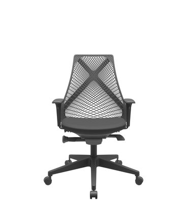 Cadeira Office Bix Tela Preta Assento Aero Preto Autocompensador Base Piramidal 95cm - 64016
