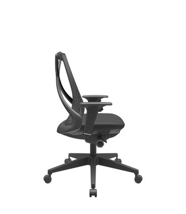 Cadeira Office Bix Tela Preta Assento Aero Preto Autocompensador Base Piramidal 95cm - 64016