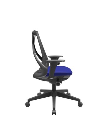 Cadeira Office Bix Tela Preta Assento Aero Azul Autocompensador Base Piramidal 95cm - 64017