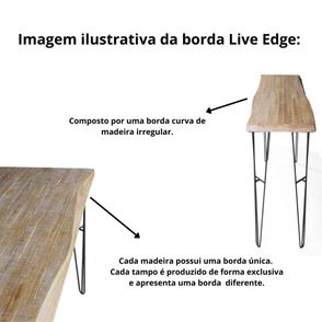 Banco Bronx Live Edge Driftwood com Base Grafite 115cm - 64048