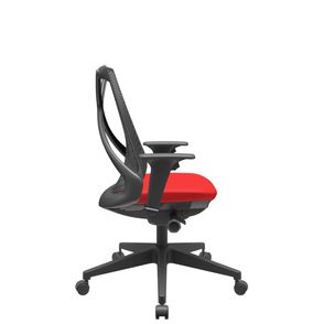 Cadeira Office Bix Tela Preta Assento Aero Vermelho Autocompensador Base Piramidal 95cm - 64018