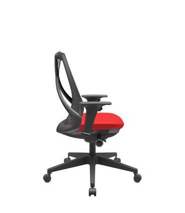Cadeira Office Bix Tela Preta Assento Aero Vermelho Autocompensador Base Piramidal 95cm - 64018