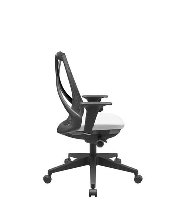 Cadeira Office Bix Tela Preta Assento Aero Branco Autocompensador Base Piramidal 95cm - 64019