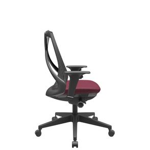 Cadeira Office Bix Tela Preta Assento Poliéster Vinho Autocompensador Base Piramidal 95cm - 64020