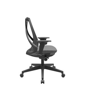 Cadeira Office Bix Tela Preta Assento Poliéster Cinza Autocompensador Base Piramidal 95cm - 64021