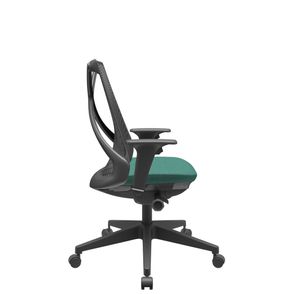Cadeira Office Bix Tela Preta Assento Poliéster Verde Autocompensador Base Piramidal 95cm - 64022