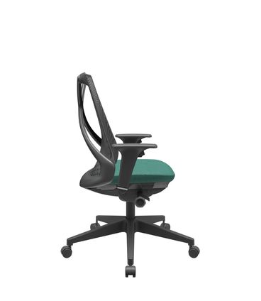 Cadeira Office Bix Tela Preta Assento Poliéster Verde Autocompensador Base Piramidal 95cm - 64022