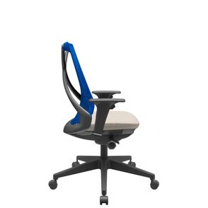Cadeira Office Bix Tela Azul Assento Poliéster Fendi Autocompensador Base Piramidal 95cm - 64031