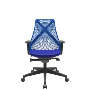 Cadeira Office Bix Tela Azul Assento Aero Azul Autocompensador Base Piramidal 95cm - 64033