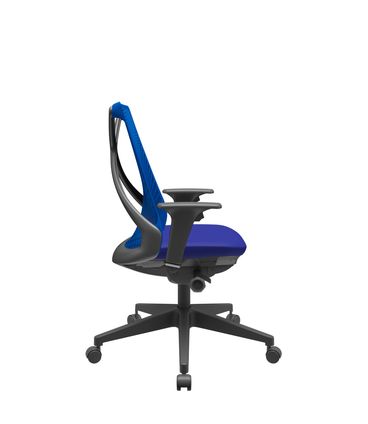 Cadeira Office Bix Tela Azul Assento Aero Azul Autocompensador Base Piramidal 95cm - 64033