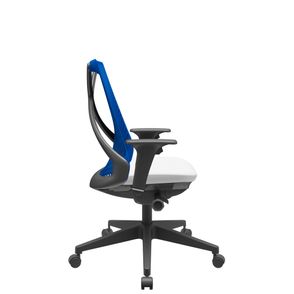 Cadeira Office Bix Tela Azul Assento Aero Branco Autocompensador Base Piramidal 95cm - 64035
