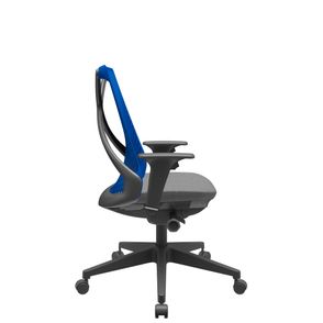 Cadeira Office Bix Tela Azul Assento Poliéster Cinza Autocompensador Base Piramidal 95cm - 64037