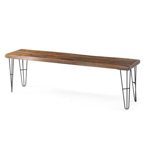 Banco Bronx Live Edge Rustic Brown com Base Grafite 160cm - 42824