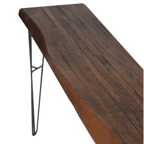 Banco Bronx Live Edge Rustic Brown com Base Grafite 160cm - 42824