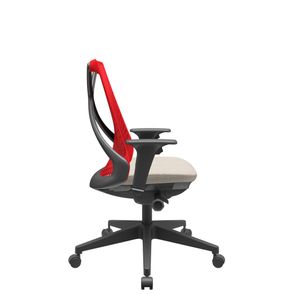 Cadeira Office Bix Tela Vermelha Assento Poliéster Fendi Autocompensador Base Piramidal 95cm - 64023
