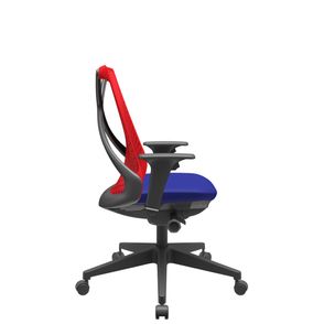 Cadeira Office Bix Tela Vermelha Assento Aero Azul Autocompensador Base Piramidal 95cm - 64025