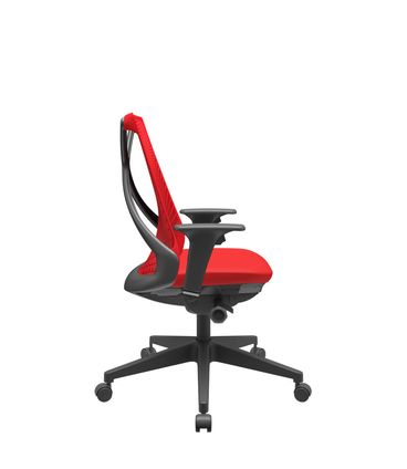 Cadeira Office Bix Tela Vermelha Assento Aero Vermelho Autocompensador Base Piramidal 95cm - 64026