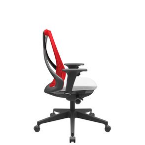 Cadeira Office Bix Tela Vermelha Assento Aero Branco Autocompensador Base Piramidal 95cm - 64027