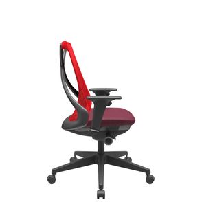 Cadeira Office Bix Tela Vermelha Assento Poliéster Vinho Autocompensador Base Piramidal 95cm - 64028