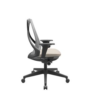 Cadeira Office Bix Tela Cinza Assento Poliéster Fendi Autocompensador Base Piramidal 95cm - 64039