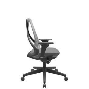 Cadeira Office Bix Tela Cinza Assento Poliéster Cinza Autocompensador Base Piramidal 95cm - 64045