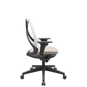 Cadeira Office Bix Tela Branca Assento Poliéster Fendi Autocompensador Base Piramidal 95cm - 64050