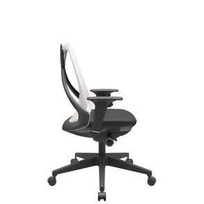 Cadeira Office Bix Tela Branca Assento Aero Preto Autocompensador Base Piramidal 95cm - 64051