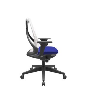 Cadeira Office Bix Tela Branca Assento Aero Azul Autocompensador Base Piramidal 95cm - 64052