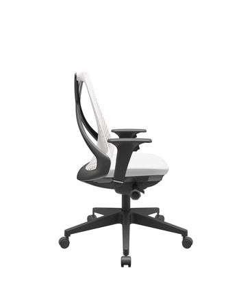 Cadeira Office Bix Tela Branca Assento Aero Branco Autocompensador Base Piramidal 95cm - 64054