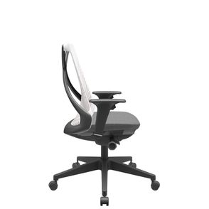 Cadeira Office Bix Tela Branca Assento Poliéster Cinza Autocompensador Base Piramidal 95cm - 64056
