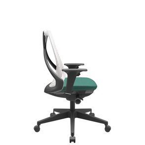 Cadeira Office Bix Tela Branca Assento Poliéster Verde Autocompensador Base Piramidal 95cm - 64057