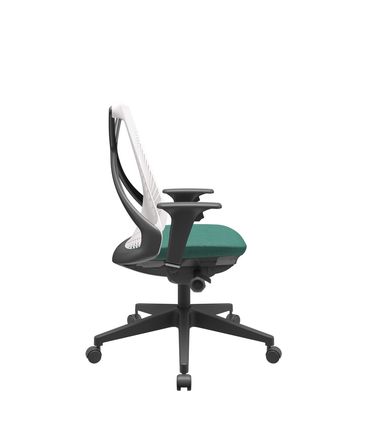 Cadeira Office Bix Tela Branca Assento Poliéster Verde Autocompensador Base Piramidal 95cm - 64057