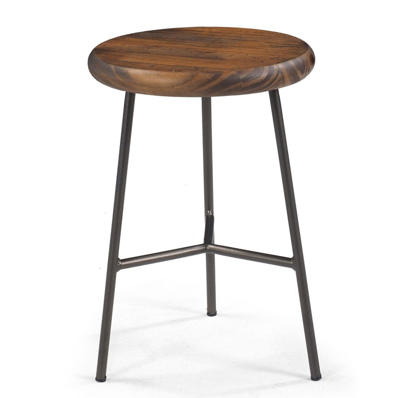 BanquetaBaixaTampaCorRusticBrownBaseAcoGrafite51cm50787