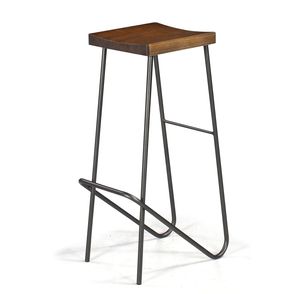 Banqueta Mamba cor Rustic Brown com Base Aco Grafite 75cm - 41757