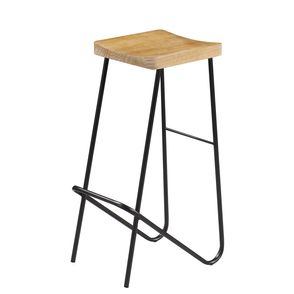 Banqueta Mamba cor Driftwood com Base Aco Grafite 75cm - 64103