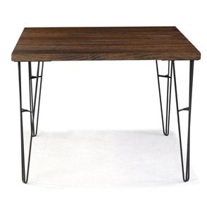 Mesa de Jantar Bronx Quadrada Rustic Brown Base Aco Grafite 80cm - 64173