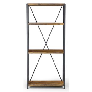 Estante Houston Madeira Rustic Brown Estrutura em Grafite 179cm  -38373