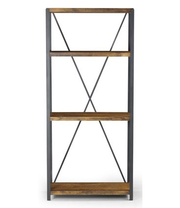 Estante Houston Madeira Rustic Brown Estrutura em Grafite 179cm  -38373