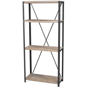 Estante Houston Madeira Driftwood Estrutura Grafite 179cm -64113