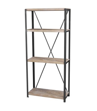 Estante Houston Madeira Driftwood Estrutura Grafite 179cm -64113